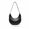 Black crescent shoulder bag on clean white background
